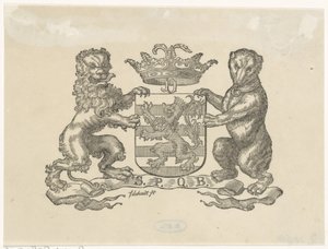 Vignett med våpenskjoldet til byen Bern av Franciscus Johannes de Hondt