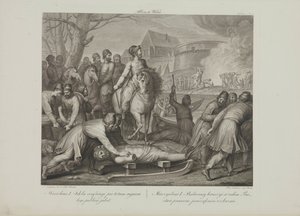 Ødeleggelsen av hedenske guder av Mieszko I av Polen av Smuglewicz, Franciszek (1745-1807). Litografi, slutten av 1700-tallet. Privat samling
