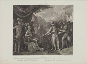 Wichmann II den yngre overgir seg til Mieszko I av Polen av Smuglewicz, Franciszek (1745-1807). Litografi, slutten av 1700-tallet. Privat samling