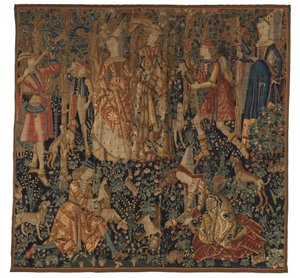 Tapet som viser Fasanjakten, muligens fra Tournai, ca. 1480 (ull og silke)