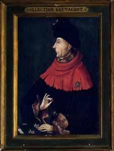 Portrett av Jean uten frykt, hertug av Burgund (1371-1419) Maleri av Burgund-skolen. Begynnelsen av 1400-tallet. Søn 0,29x0,21 m av Franco Burgundian