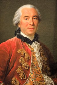 Portrett av greve av Buffon, olje på lerret av Francois Hubert Drouais