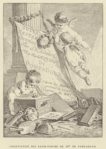 Frontispice av etsningene til Madame de Pompadour (gravering) av Francois (after) Boucher