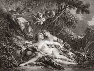 Jupiter og Callisto. (skrive ut) av Francois (after) Boucher