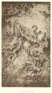 The Assumption of the Virgin (gravering) av Francois (after) Boucher