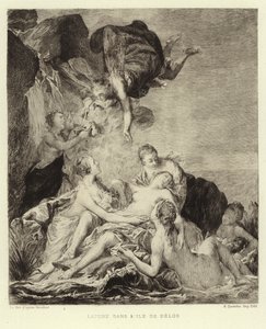 Latona på øya Delos (gravering) av Francois (after) Boucher
