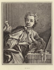 The Morning (gravering) av Francois (after) Boucher