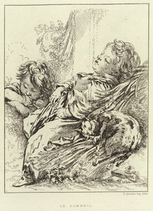 Søvn (gravering) av Francois (after) Boucher