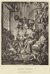 Morsomsorg av Francois (after) Boucher