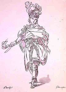Operakostyme, fra Menus Plaisirs-samlingen, faksimile av A. Guillaumot Fils (litho-farge) av Francois (after) Boucher