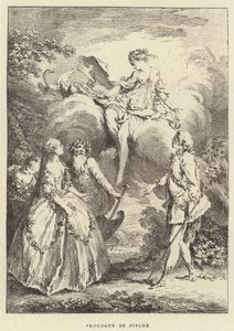 Prologue de Psyche (gravering) av Francois (after) Boucher