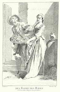 Reddik og nepe selger (gravering) av Francois (after) Boucher