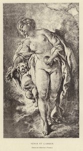 Venus og kjærlighet av Francois (after) Boucher