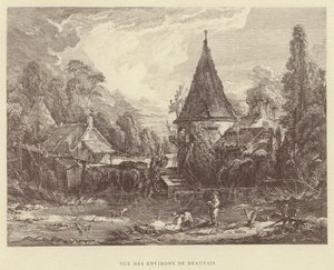 Utsikt over omgivelsene til Beauvais (gravering) av Francois (after) Boucher