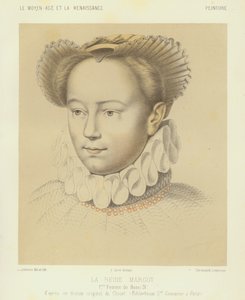 Margaret av Valois, første kone til kong Henry IV av Frankrike (chromolitho)