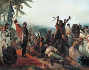 Erklæring om avskaffelse av slaveriet i de franske koloniene 23. april av François Auguste Biard