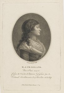 Portrett av Madame Roland 1754-1793, ca. 1800. av Francois Bonneville