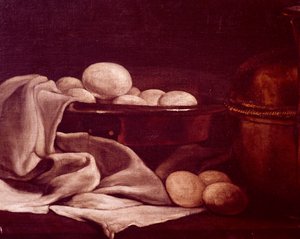 Stilleben som viser brieost av Francois Bonvin (1817-1887), Detalj av François Bonvin