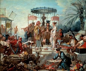 Kinesisk bryllup scene bryllup ved hoffet til keiseren av Kina. Maleri av Francois Boucher (1703-1770) 1740 Besançon, Musee des Beaux Arts av François Boucher