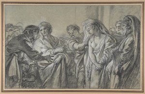 Kristus og kvinnen som ble tatt i hor av François Boucher