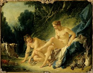 Diane forlater badet Maleri av Francois Boucher (1703-1770) av François Boucher