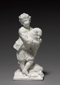 Figur av sekkepiperen, produsert av Vincennes Factory, modellert av Pierre Blondeau, 1748-1752 av François Boucher