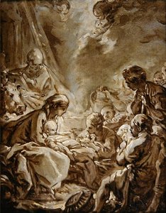 La Lumiere du Monde (olje på papir på panel) av François Boucher