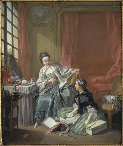 The Milliner - The Milliner, av Boucher, Francois (1703-1770). olje på lerret av François Boucher