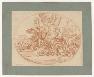 Et par som ligger under trærne (motstryk) av François Boucher
