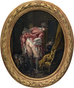 ""det indiskrete øyet"" Maleri av Francois Boucher (1703-1770) ca. 1742 Privat samling av François Boucher
