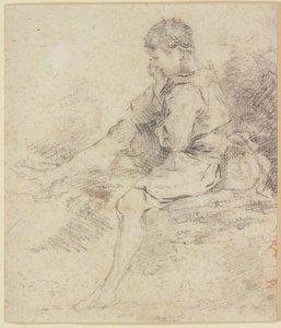 Sittende gutt med bare ben av François Boucher