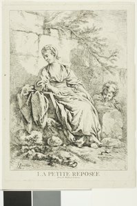 Ung kvinne hviler av François Boucher