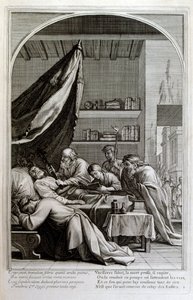 Gravering av Francois Chauveau 1680 'The life of St Bruno' grunnlegger av Chartreux-ordenen av Francois Chauveau
