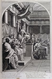 Illustrasjon fra 'Livet til St. Bruno, grunnleggeren av Chartreux-ordenen' Paris 1660. etter maleriene til Eustache Le Sueur og gravert av Fran Sois Chauveau ©UIG/Leemage av Francois Chauveau