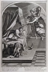 Illustrasjon fra 'Livet til St. Bruno, grunnleggeren av Chartreux-ordenen' Paris 1660. etter maleriene til Eustache Le Sueur og gravert av Fran Sois Chauveau ©UIG/Leemage av Francois Chauveau