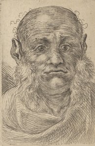Mask of a Bald Man with Tufty Sideburns, fra Divers Masques, ca. 1635-45. av Francois Chauveau