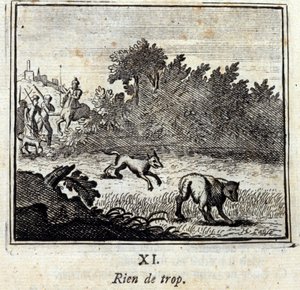 Ingenting for mye. Fabler av Jean de La Fontaine (1621-95). Illustrasjon av Francois Chauveau (1613-1676). Utgave av 1728. av Francois Chauveau