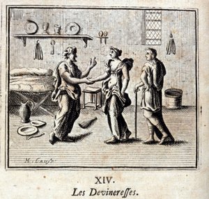 Spåmennene. Fabler av Jean de La Fontaine (1621-95). Illustrasjon av Francois Chauveau (1613-1676). Utgave av 1728. av Francois Chauveau