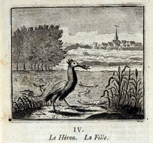 Hegre. Fabler av Jean de La Fontaine (1621-95). Illustrasjon av François Chauveau (1613-1676). Utgave av 1728. av Francois Chauveau