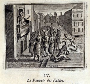 Fablenes kraft. Fabler av Jean de La Fontaine (1621-95). Illustrasjon av Francois Chauveau (1613-1676). Utgave av 1728. av Francois Chauveau