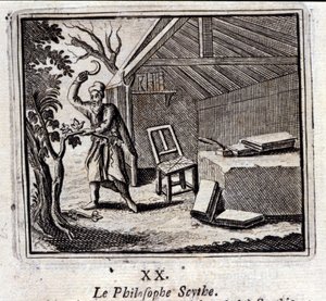 Den filosoferende ljåen. Fabler av Jean de La Fontaine (1621-95). Illustrasjon av François Chauveau (1613-1676). Utgave av 1728. av Francois Chauveau