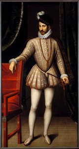 Portrett til fots av Charles IX (1550 - 1574) konge av Frankrike. Maleri av Francois Clouet (1515-1572) av François Clouet