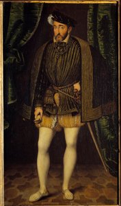 Portrett av Henrik II (1519 - 1559) konge av Frankrike. Maleri av verkstedet til Francois Clouet (1515-1572) av François Clouet