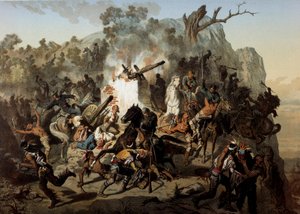 Nederlag for Modogs 15. april 1873, av Francois Constant Mes (? -1905) av Francois Constant Mes