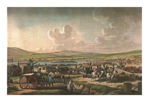 Napoleon besøkte beleiringsverkene ved Danzig ledet av marskalk Lefebvre, 9. mai 1807, c1850 av Francois Dequevauviller