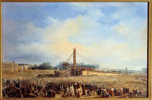 Oppføring av obelisque de Luxor place de la concorde i Paris (25. oktober