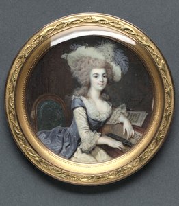 Portrett av en kvinne ved et cembalo, ca. 1788.