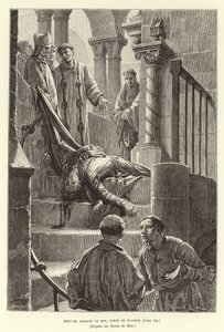 Karl den godes død, grev av Flandern. Drapet på Karl den gode, grev av Flandern, Brugge av Francois Edouard (after) Zier