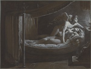 Amor med psyke som slukker lampen av Francois Edouard Picot