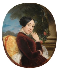 Portrett av sangeren og komponisten Pauline Viardot 1821-1910, 1844. av Francois Edouard Picot
